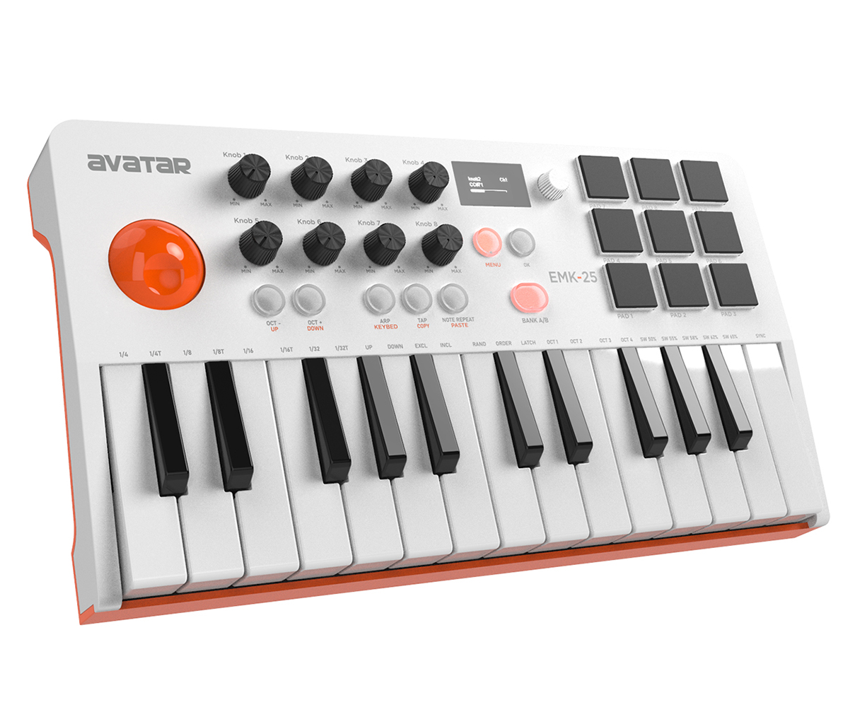 Midi Controller Pad - ตัวควบคุมคีย์บอร์ดแบบ MIDI ไร้สาย EMK-25มาพร้อมกับ9 backlit Beat