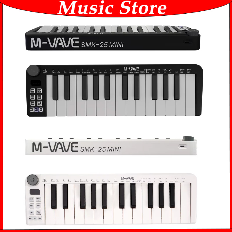 Midi Controller Pad - M-VAVE-Mini Teclado MIDI Recarreg 125 Teclas