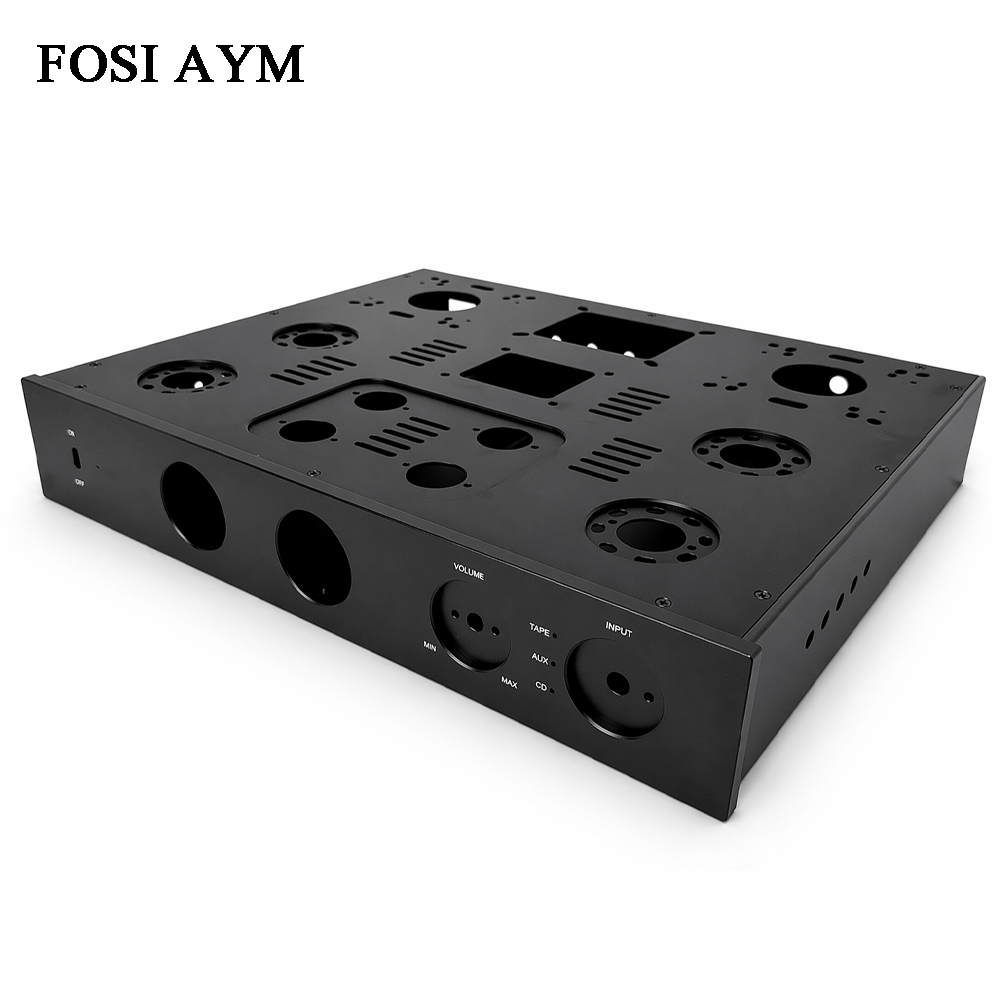 Headphone Amplifier Dac - ตัวถังแอมพลิฟายเออร์อะลูมิเนียม FOSI AYM 415x330x70 มม. สำหรับ