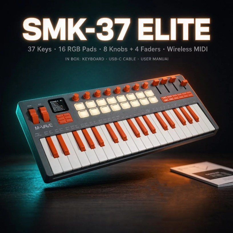 M-VAVE SMK-37 Elite คีย์บอร์ดค - Midi Controller Pad บทวิจารณ์และราคา