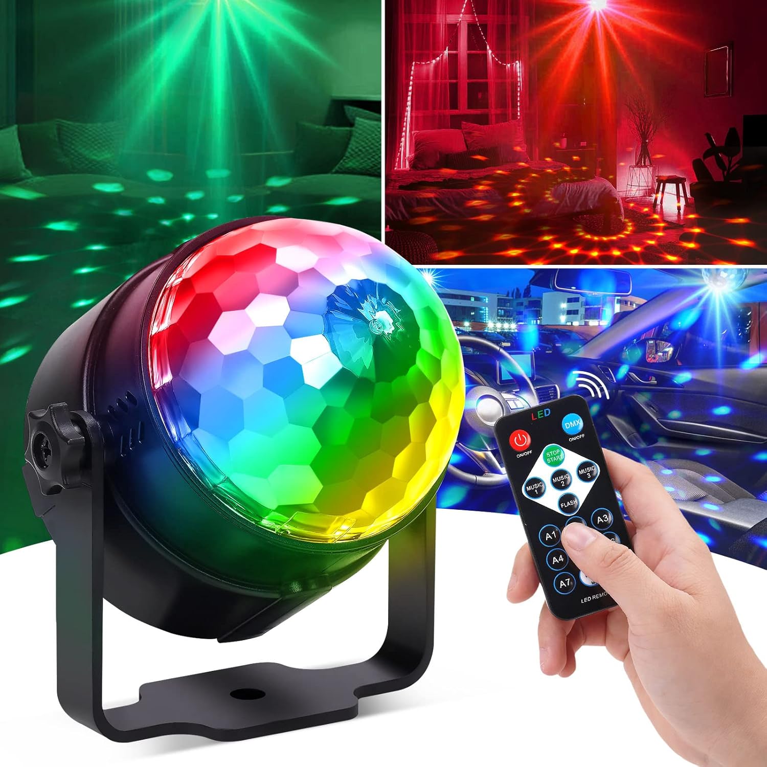 RGB LED เวทีดิสโก้ไฟหมุน DJ Ba - Audio Music Dj บทวิจารณ์และราคา