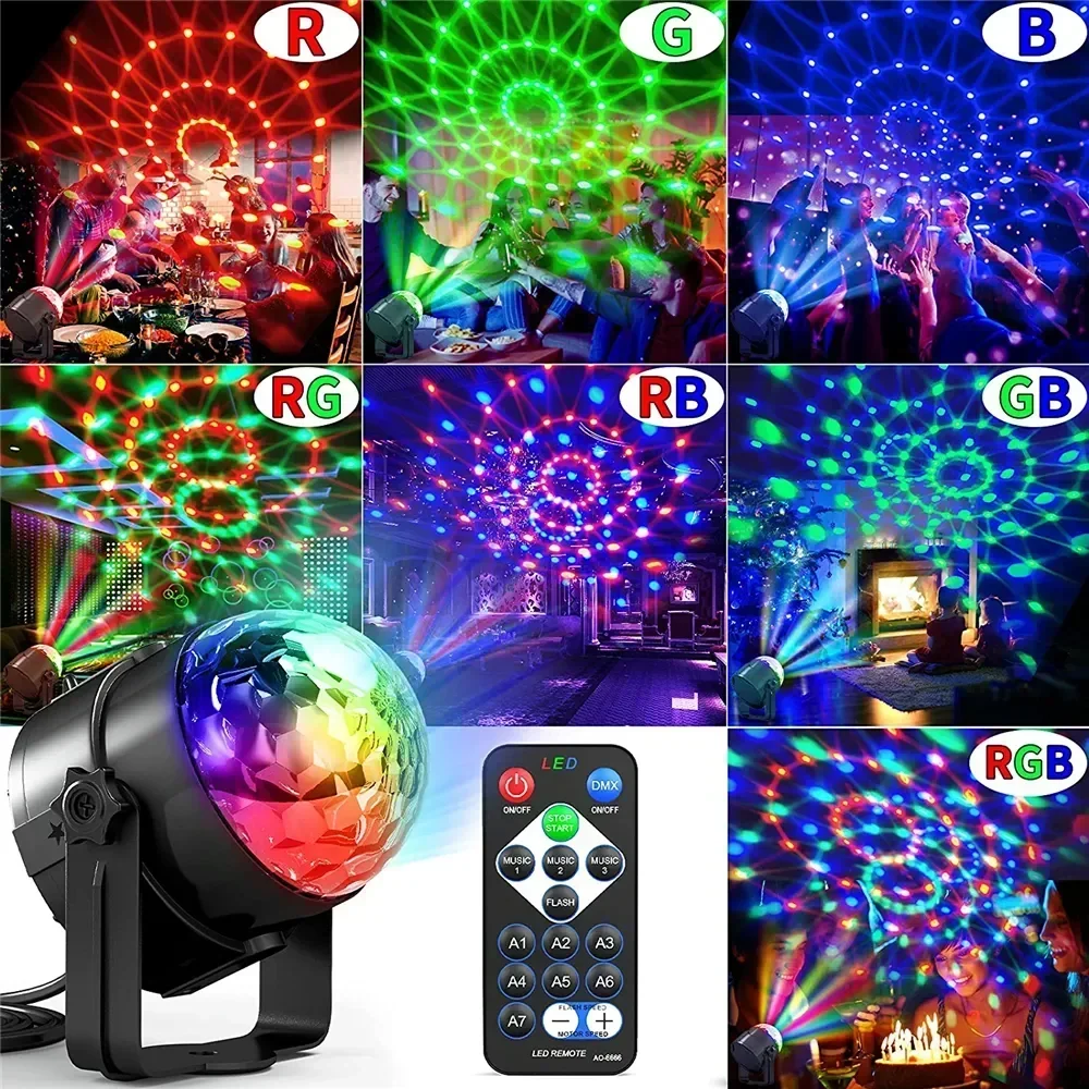 RGB LED เวทีดิสโก้ไฟหมุน DJ Ba - Audio Music Dj บทวิจารณ์และราคา