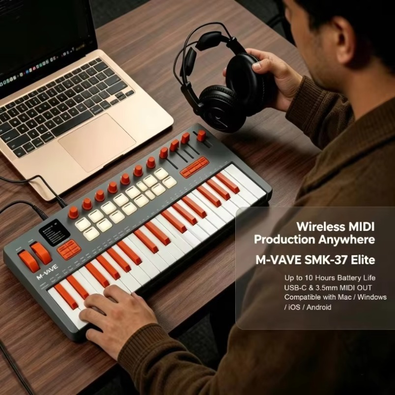 M-VAVE SMK-37 คีย์บอร์ด MIDI ร - Midi Controller Pad บทวิจารณ์และราคา